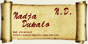Nadja Dupalo vizit kartica